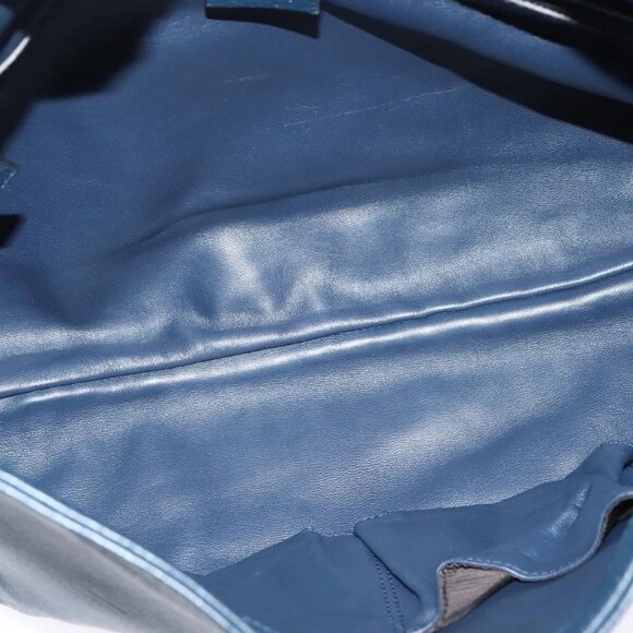 GUCCI Shoulder Bag Leather Blue Gold 338985 Auth 123404 - Picture 11 of 16